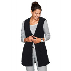 Vesta neagra din material catifelat