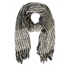 Fular din tricot moale alb-verzui