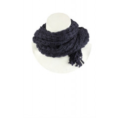 Fular albastru inchis tricotat