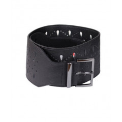 Curea neagra, lata, cu perforaje decorative si catarama