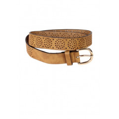 Curea maro, ingusta, cu perforaje decorative