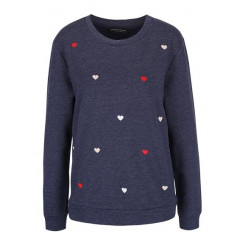 Hanorac indigo cu inimioare multicolore