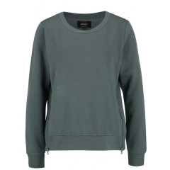 Hanorac verde cu fermoare laterale