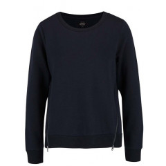 Hanorac indigo cu fermoare laterale