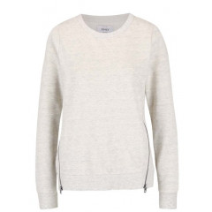 Hanorac crem cu fermoare laterale