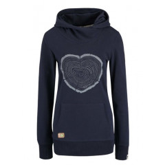 Hanorac indigo cu imprimeu inimioara