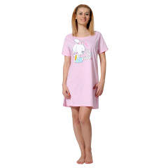Camasa de noapte roz cu model
