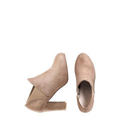 Botine bej imitatie de piele intoarsa