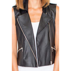 Vesta moderna, de culoare neagra, cu fermoar