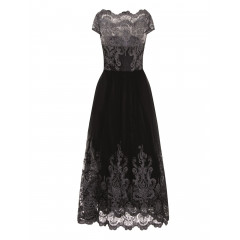 Rochie rafinata, neagra cu broderie