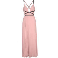 Rochie eleganta, de culoare roz, cu model plisat