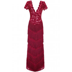 Rochie de seara cu paiete si franjuri