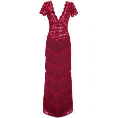 Rochie de seara cu paiete si franjuri
