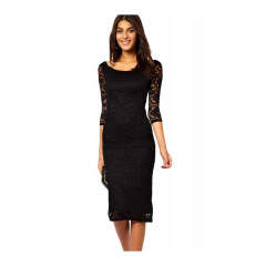 Rochie midi din dantela neagra