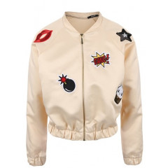 Jacheta bomber Alchymi Caramella aurie cu aplicatii