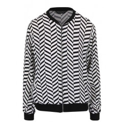 Jacheta bomber Dorothy Perkins alb cu negru