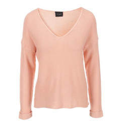 Pulover rosu corai VILA Snip