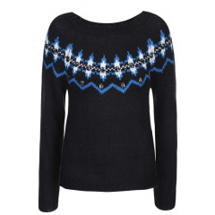 Pulover negru cu detalii stralucitoare BRAVE SOUL