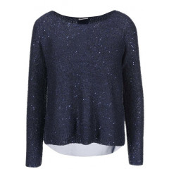 Pulover albastru cu paiete Vero Moda Cori