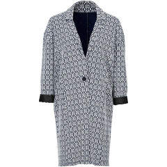 Palton scurt negru/ecru