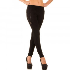 Colanti confortabili, de culoare neagra, cu fermoare decorative