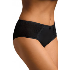 Chiloti negri, cu talie medie, decorati cu dantela