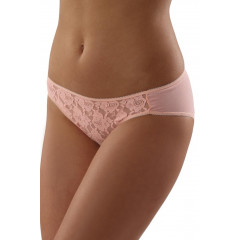 Chiloti din bumbac, de culoare apricot, cu dantela transparenta