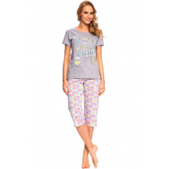 Pijama trendy, din bumbac, cu imprimeu multicolor
