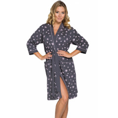 Halat de baie gri cu stelute