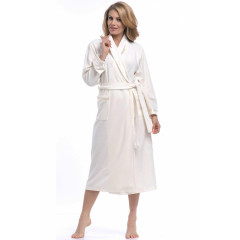 Halat de baie alb cu cordon