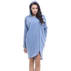 Halat de baie albastru cu gluga