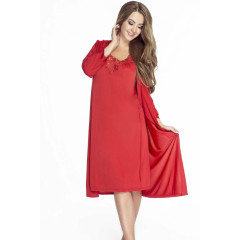 Halat de baie lung, rosu, elegant