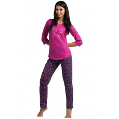 Pijamale lungi roz-mov