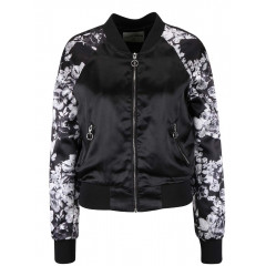 Jacheta bomber neagra TALLY WEiJL cu imprimeu floral