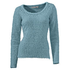 Pulover albastru deschis din material pufos