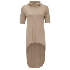 Pulover lunga cu maneci scurte si guler