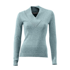 Pulover albastru cu decolteu in V