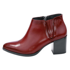 Botine rosii cu toc gros