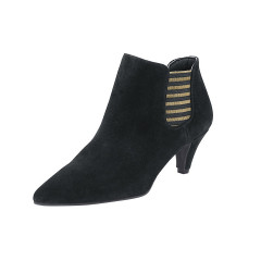 Botine cu toc mic din piele intoarsa de vita