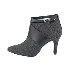 Botine gri cu toc subtire