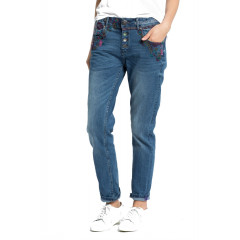 Boyfriend jeans din denim spalacit