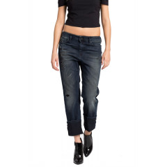 Boyfriend jeans din denim abrazat decorativ, Diesel