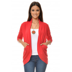 Cardigan casual cu maneca trei sferturi