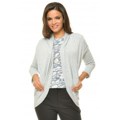 Cardigan scurt cu buzunare, gri deschis
