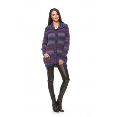 Cardigan lung cu dungi, multicolor