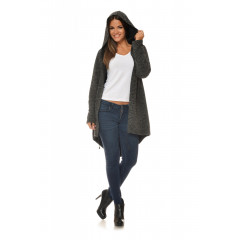 Hanorac cu gluga din bumbac, gri antracit