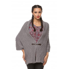 Cardigan larg din tricot, gri