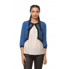 Cardigan scurt din tricot albastru