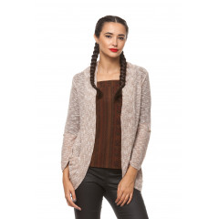Cardigan casual cu buzunare laterale din tricot