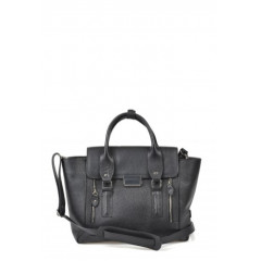 Geanta mare din piele naturala cu fermoare